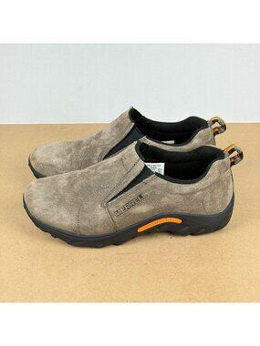 Merrell Jungle Moc Kids Slip On Suede Hiking Shoes Kids 4 Tan Black Casual